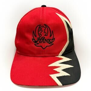 Vintage Hank Williams Jr Mens Red White Black Adjustable Strapback Hat Cap